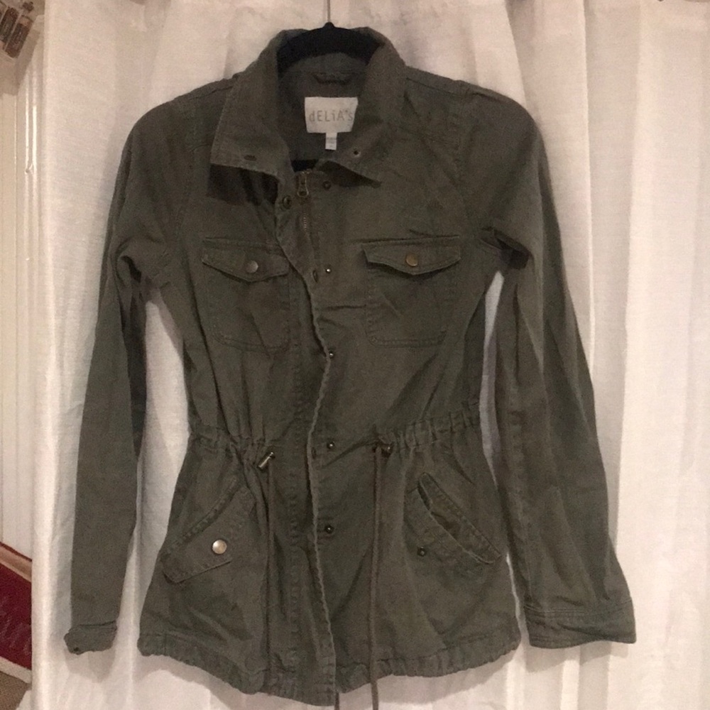 Army green jean jacket